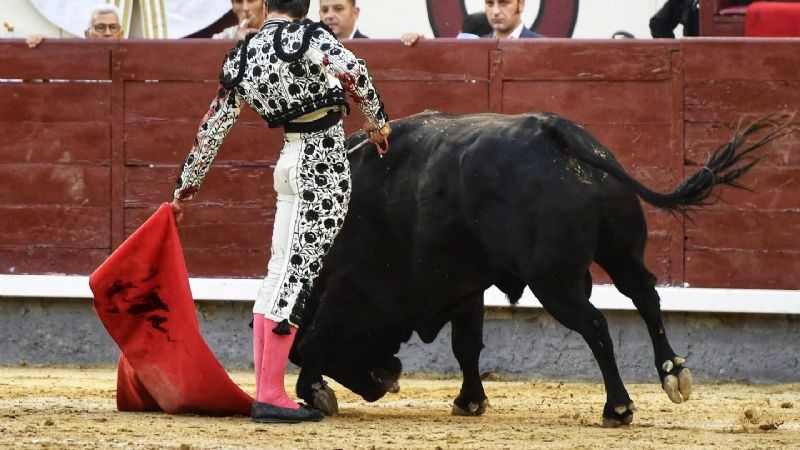 Ángel Sánchez pasea una oreja en el día de la Paloma