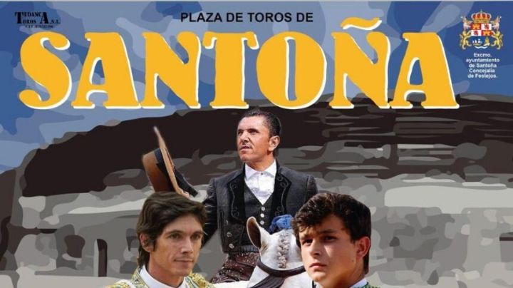 Cartel con alicientes en Santoña
