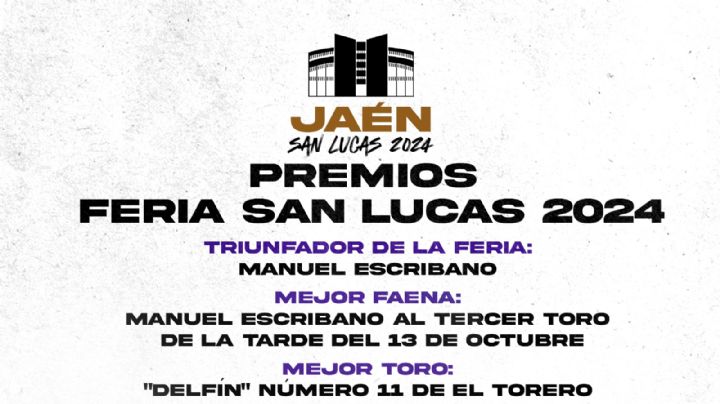 Manuel Escribano declarado triunfador de la Feria de San Lucas