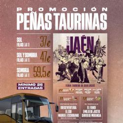 Las peñas taurinas podrán disfrutar de la feria de San Lucas de Jaén con una importante promoción